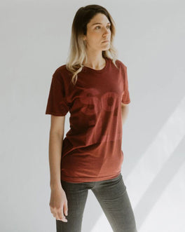 Stacked Logo T-Shirt - Maroon