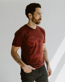 Stacked Logo T-Shirt - Maroon